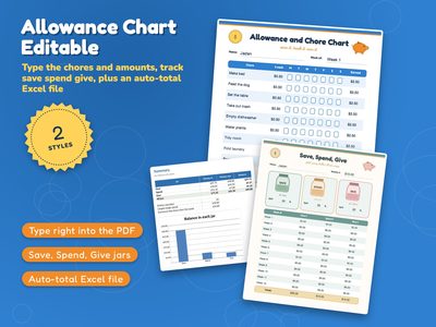 Editable Allowance Chart and Chore Tracker