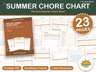 Summer Chore Chart Printable Set