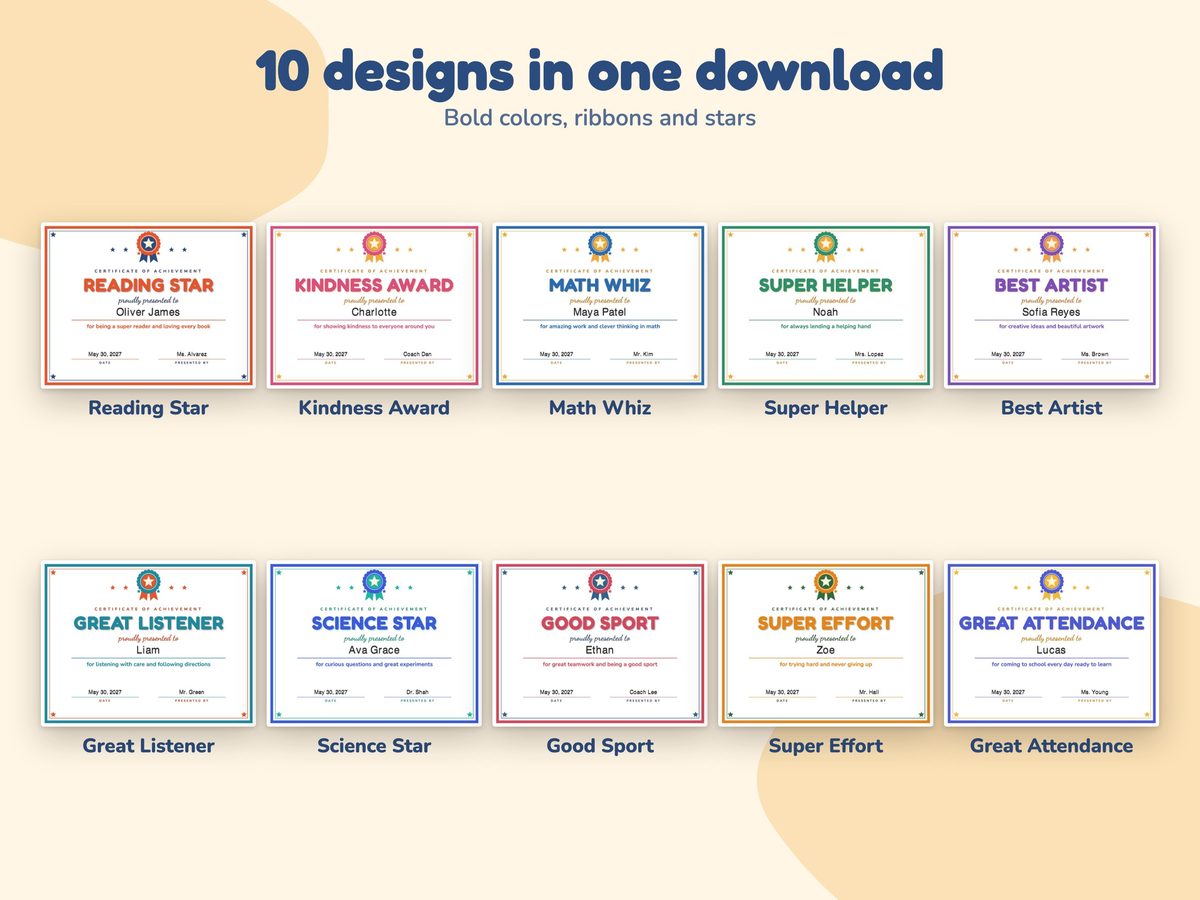 Editable Award Certificates for Kids, image 3