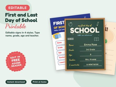 First Day and Last Day of School Signs