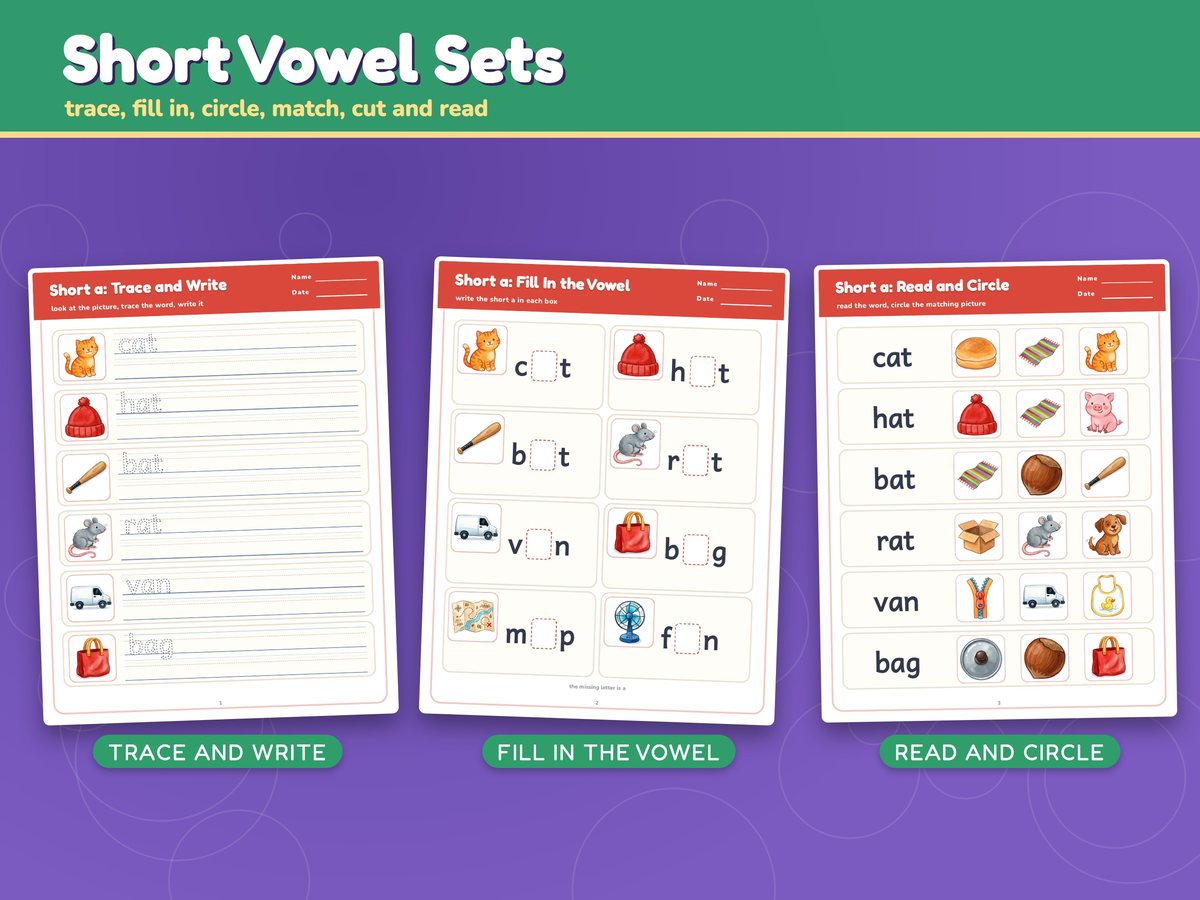 Phonics Worksheets Printable: 124 Pages, image 3