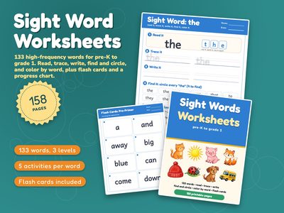 Sight Word Worksheets Printable: 133 Dolch Words