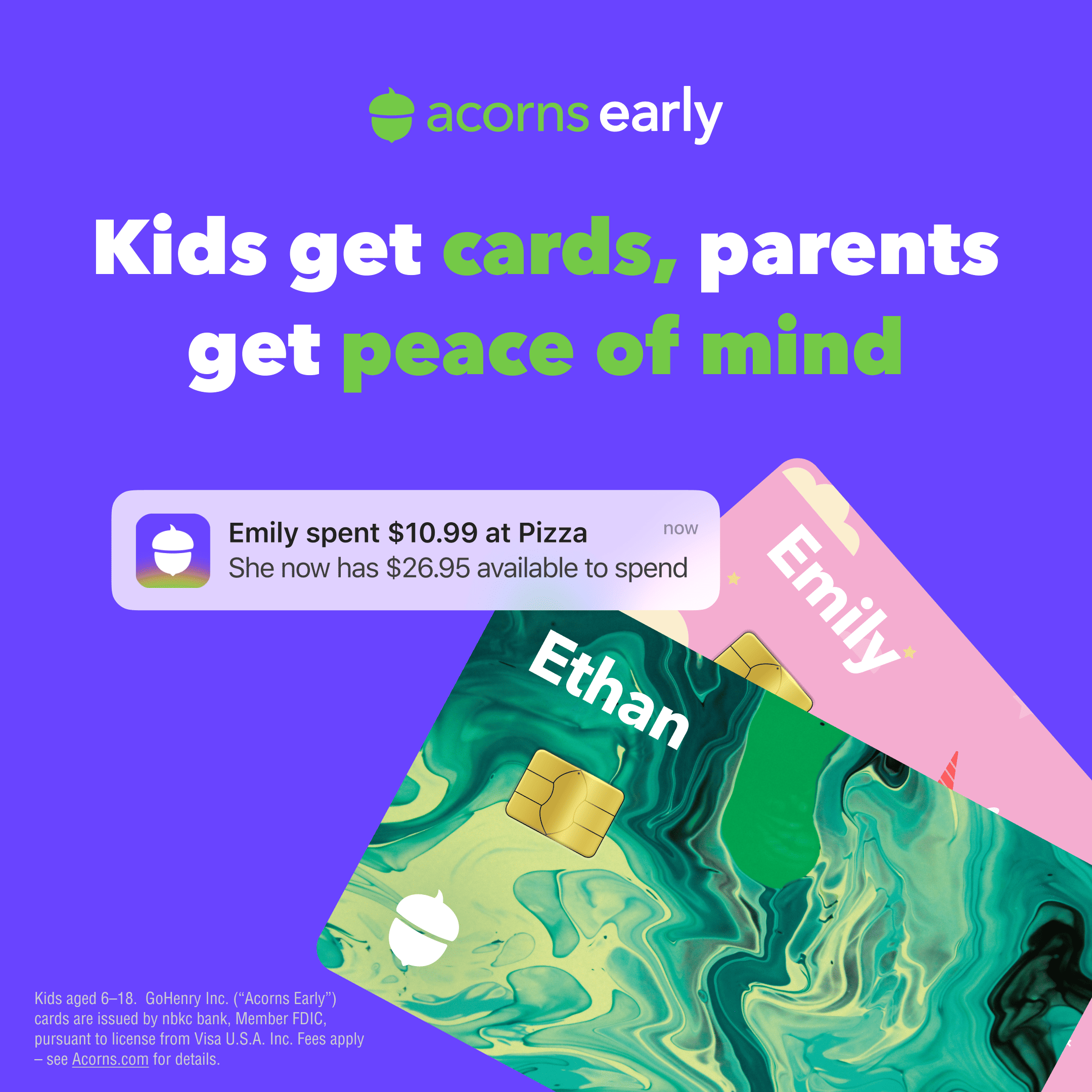 Acorns Early kids debit card and money app